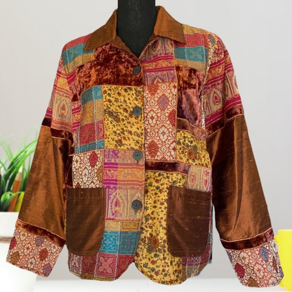 Vintage Patchwork Tapestry Jacket - image 1